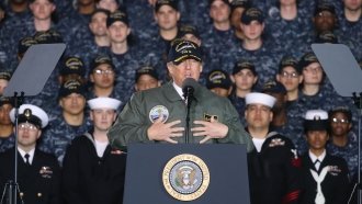 Trump Asks Navy Crowd To Call Congress About His Budget