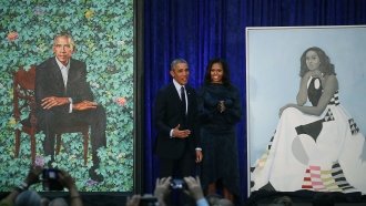 Barack and Michelle at the National Portrait Gallery