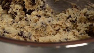 Bowl of raw cookie dough
