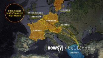 An image of European nations connected to the far right network traveling to Greece