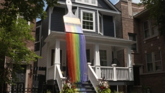 Rainbow art display