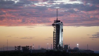 A SpaceX Falcon 9 rocket with the company's Crew Dragon spacecraft