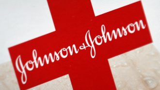 The Johnson & Johnson logo on a package of Band-Aids