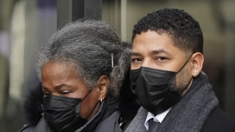Actor Jussie Smollett with his mother