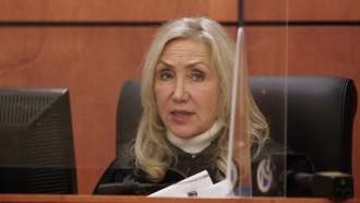 Judge Nancy Carniak speaks during a video court appearance
