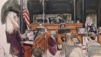Courtroom sketch from Ghislaine Maxwell trial