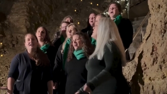 The Greentone acapella group performs at the Cave of the Mounds in Blue Mounds, Wisconsin.