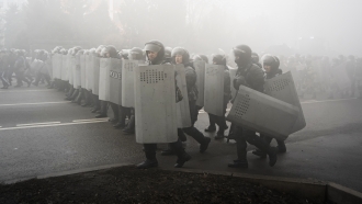 Riot police in Kazakhstan