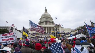 Insurrections loyal to President Donald Trump rally at the U.S. Capitol on Jan. 6.