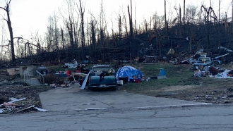 Remnants after a tornado tore through Kentucky