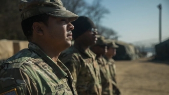 U.S. Army Soldiers, assigned to Bravo Company, 304th Expeditionary Signal Battalion, 1st Signal Brigade