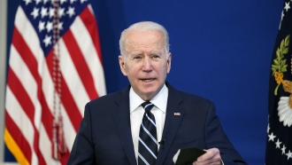 President Joe Biden speaks about the government's COVID-19 response.