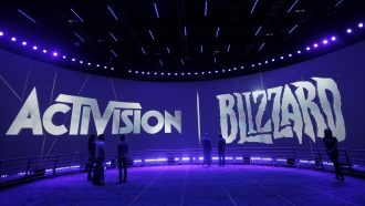 The Activision Blizzard Booth is shown in 2013 during the Electronic Entertainment Expo in Los Angeles.