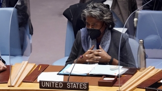 Linda Thomas-Greenfield, U.S. Ambassador to the United Nations, addresses the United Nations Security Council