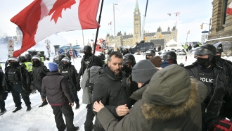 Police move in to clear downtown Ottawa, Canada, near Parliament Hill
