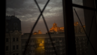 A sunset in Kyiv, Ukraine