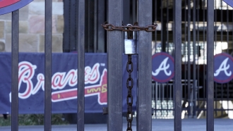 Locked gates at Atlanta Braves' ballpark