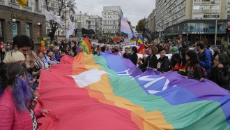 A pride parade in Ukraine