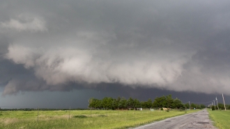 A tornado forms near Oklahoma