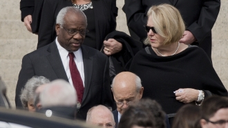 Supreme Court Associate Justice Clarence Thomas and his wife Virginia Thomas
