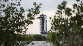 A SpaceX Falcon 9 rocket with the company's Crew Dragon spacecraft aboard