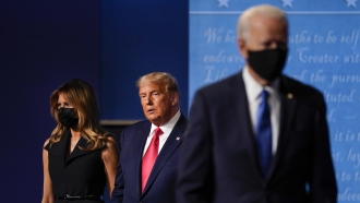 President Trump and Democratic presidential candidate Biden at presidential debate