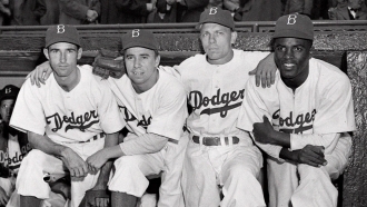 Jackie Robinson and other Brooklyn Dodgers players