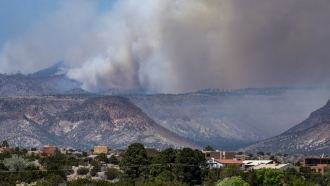 The Cerro Pelado Fire burns in the Jemez Mountains