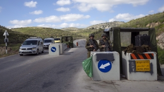 Israeli army checkpoint near the West Bank