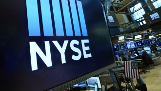 The New York Stock Exchange logo.