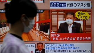 North Korean leader Kim Jong Un on TV