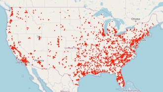 Map of mass shootings in America.