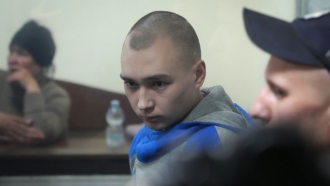 Russian army Sergeant Vadim Shishimarin in a courtroom