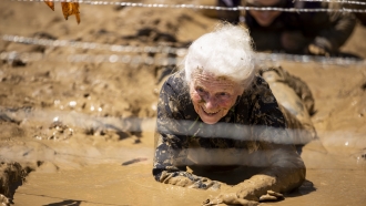 Mildred Wilson in a Tough Mudder competition.