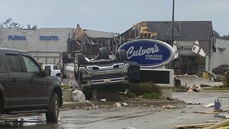 Tornado damage in Michigan