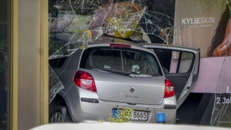 A car has crashed into a store after crashing into a crowd of people in central Berlin, Germany.