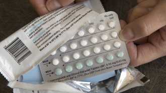 One-month dosage of hormonal birth control pills.