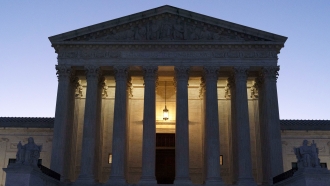 The U.S. Supreme Court is seen before sunrise on Capitol Hill