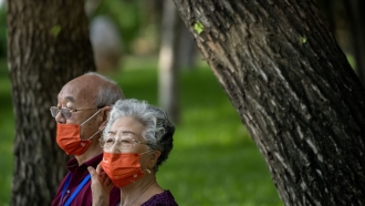 People wearing face masks in Beijing