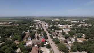 Aerial view of Sac City, Iowa
