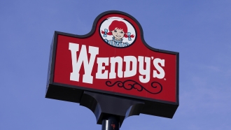 Wendy's restaurant sign.