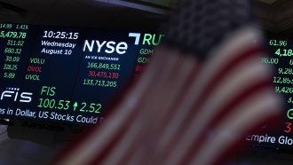 Market data at the New York Stock Exchange.