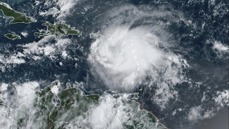 Satellite image of Tropical Storm Fiona.