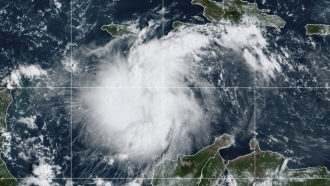 Satellite image of Tropical Storm Ian over the central Caribbean