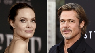 Angelina Jolie, left, and Brad Pitt, right
