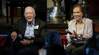 Former U.S. President Jimmy Carter and his wife, former first lady Rosalynn Carter