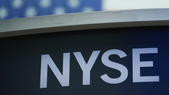 A sign for the New York Stock Exchange.