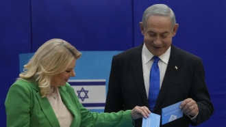 Benjamin Netanyahu and his wife cast ballots.