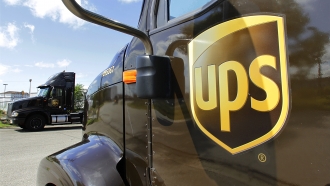 UPS delivery truck.