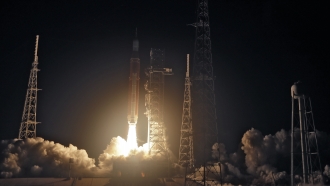 NASA's new moon rocket lifts off from Kennedy Space Center
